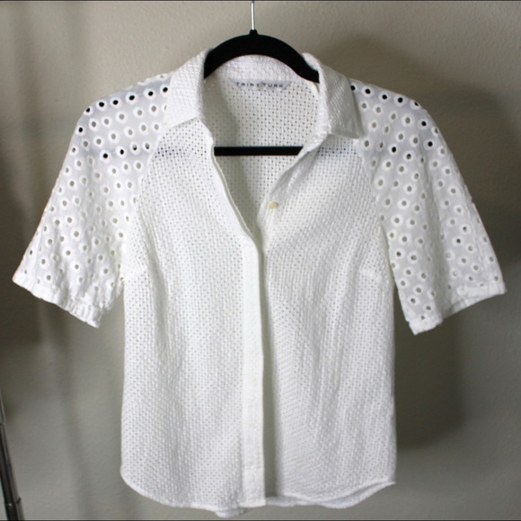 Trina Turk Tops - Trina Turk Kellen Circle Eyelet Button Down Top